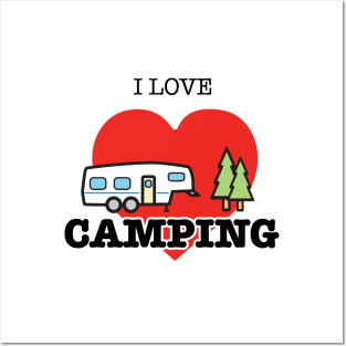 I Love Camping - Heart and Fifth Wheel Posters and Art